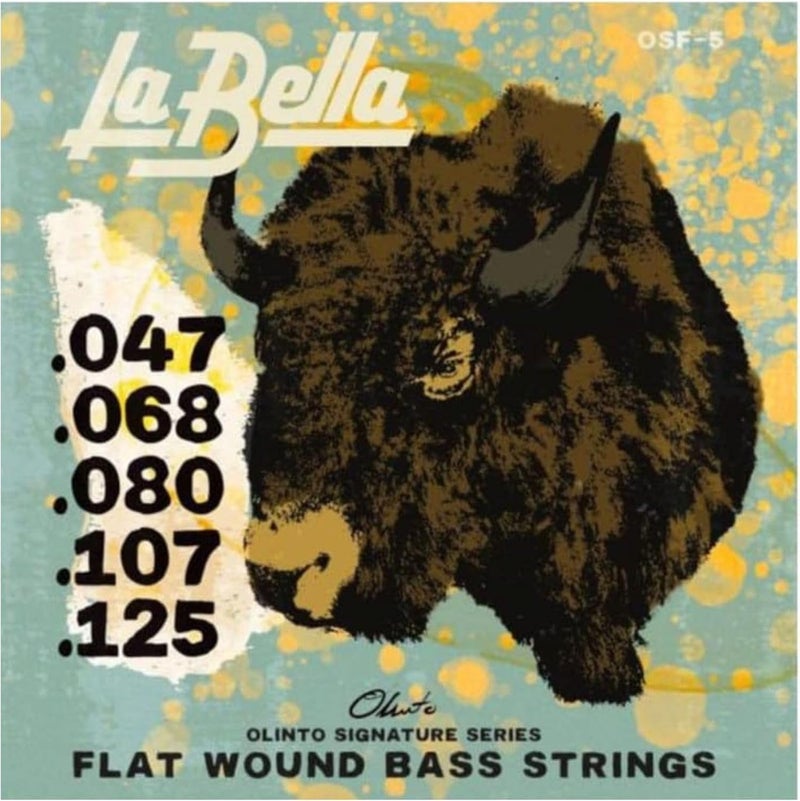 La Bella OSF-5 Olinto Signature Flat Wound Bass 5-String Set 47-125 - Image 5